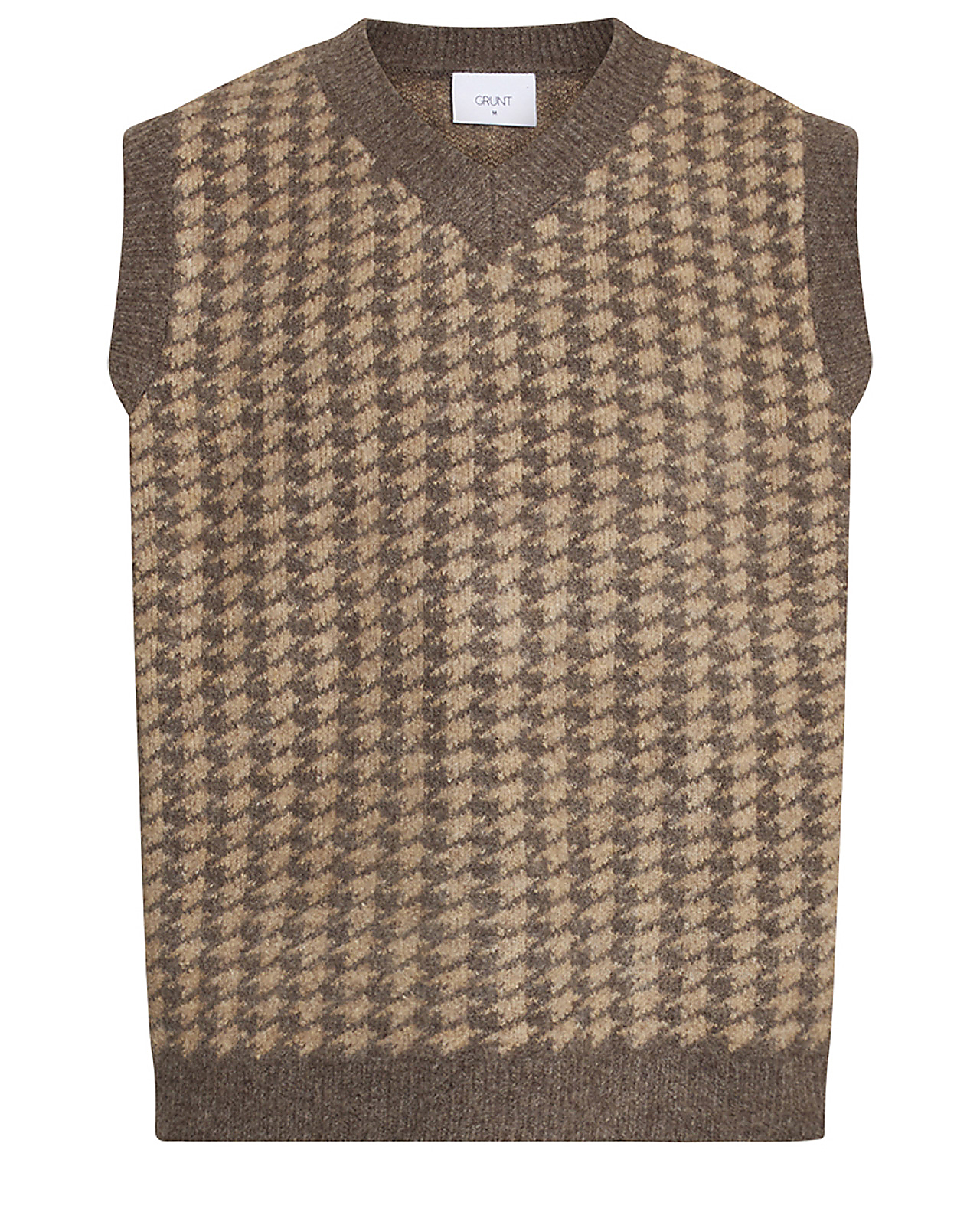 Image of Grunt strik vest, Aid, brown